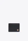 Versace Medusa Head Leather Wallet In Black