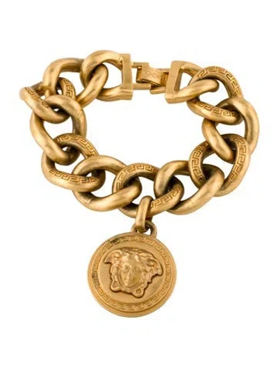 Pre-owned Versace Medusa Head Link Bracelet, 7" In Multi
