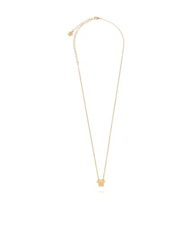 Versace Medusa Head Lobster Claw-fastened Necklace In Yellow