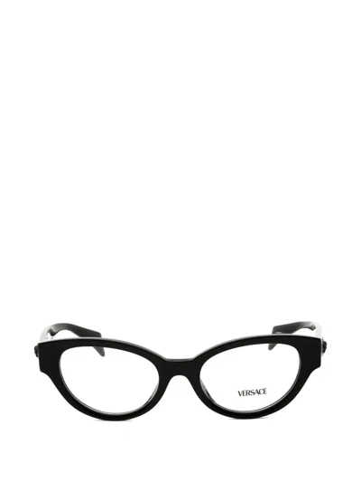 Versace Medusa Head Logo Cat-eye Glasses In Black