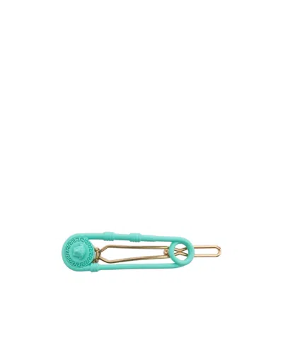 Versace Medusa Head-logo Hair Clip In Green