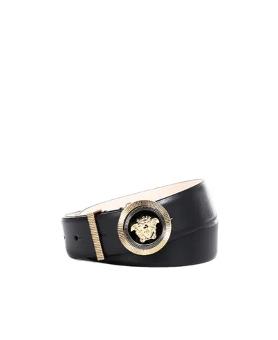 Versace Medusa Head Motif Belt In Black