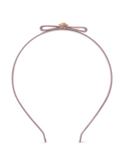 Versace Kids' Medusa Head-motif Bow-detail Headband In Pink