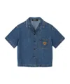 Versace Medusa Head-motif Denim Shirt In Blue