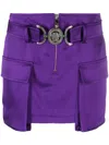 Versace Medusa &apos;95 Purple Cargo Mini Skirt In Purple