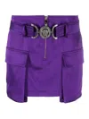 Versace Medusa &apos;95 Purple Cargo Mini Skirt In Purple