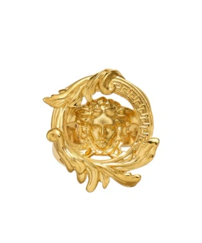Versace Medusa Head Motif Ring In Gold