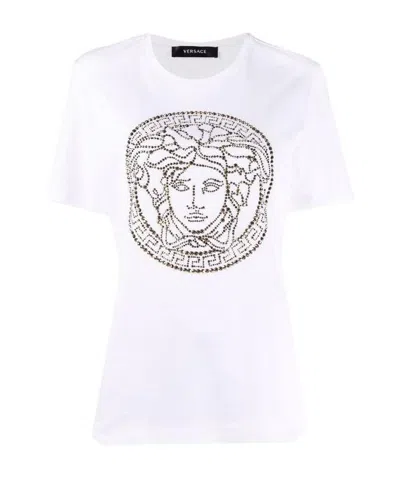 Versace Medusa-head Motif Short-sleeve T-shirt In Gray