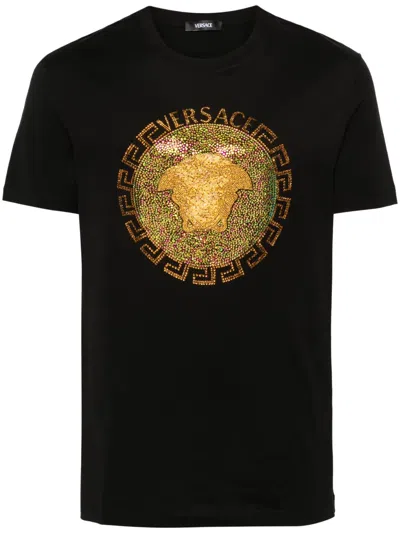 Versace Medusa Head-motif T-shirt In Black