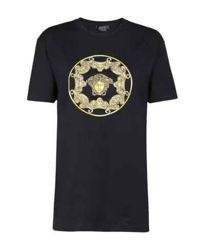 Versace Medusa Head Motif T-shirt In Black