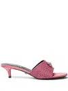 Versace 45mm Alia Crystal-embellished Mules In Pink