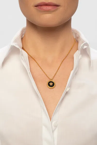 Versace Medusa Pendant Necklace In Gold