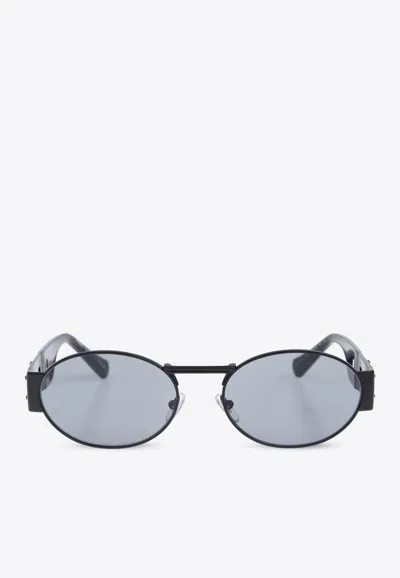 Versace Medusa Head Oval Sunglasses In Gray