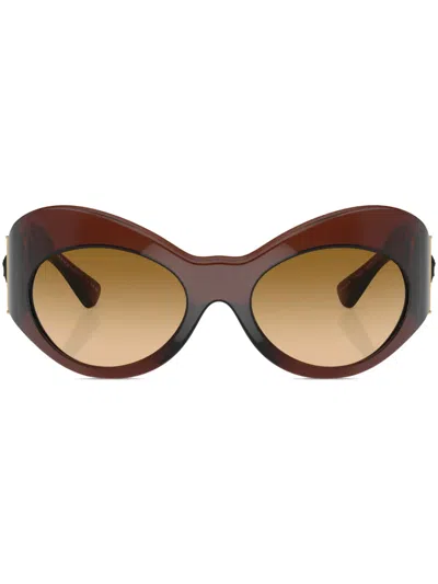 Versace Womens Ve4462 Irregular-frame Injected Sunglasses Brown In Yellow Gradient Brown