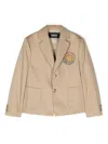 Versace Medusa Head-patch Single-breasted Blazer In 中性色