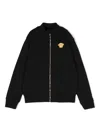 Versace Medusa Head-patch Zip-up Sweatshirt In Black