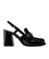 Versace Embellished Patent-leather Slingback Pumps In Black