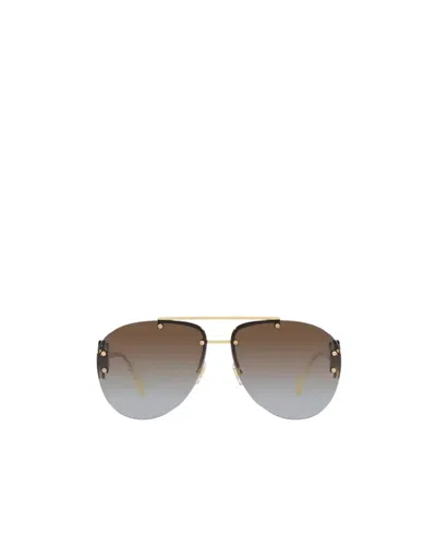 Versace Medusa Head Pilot-frame Sunglasses In Gray