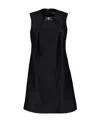 Versace Sleeveless Structured Twill Dress In Black