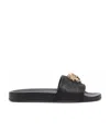 Versace Medusa Head Plaque Slides In Black