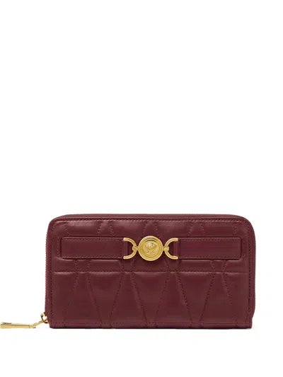 Versace Medusa Head-plaque Wallet In Red