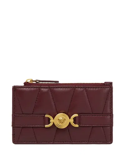 Versace Medusa Head-plaque Wallet In Red
