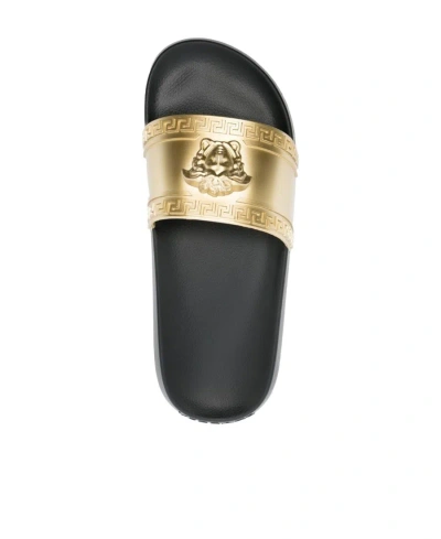 Versace Medusa Head Pool Slides In Black