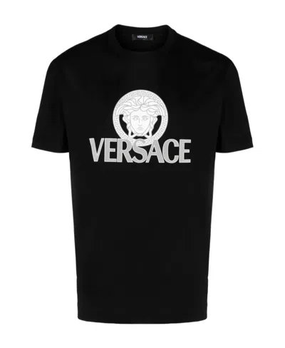 VERSACE VERSACE MEDUSA HEAD-PRINTED CREWNECK T-SHIRT
