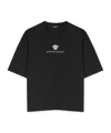 Versace Cotton T-shirt With Medusa Embroidery In Black