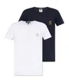 Versace White Crewneck T-shirt With Medusa Print On The Front In Cotton Stretch Man In White