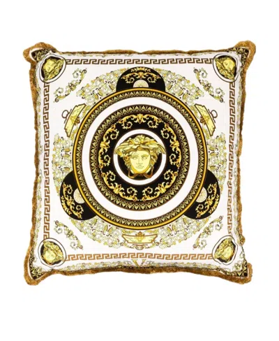 Versace Medusa-head Print Square Cushion In Multicolor
