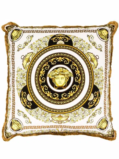 Versace Z7010 White Gold Velluto Cotton Cushion 90cm X 90cm 1 Size