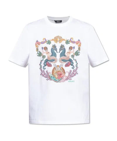 VERSACE VERSACE PATTERN-PRINTED CREWNECK T-SHIRT