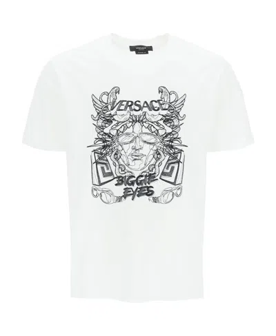 Versace Medusa Head-print T-shirt In Gray