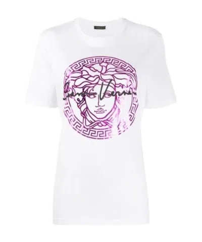 Versace Medusa Head Print T-shirt In White