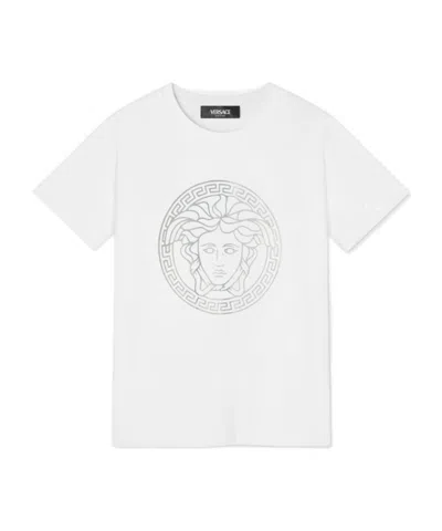 Versace Kids' Medusa Head-print T-shirt In White