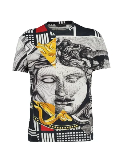 Pre-owned Versace Medusa Head Print T-shirt In Black