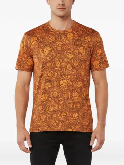 Pre-owned Versace Medusa Head Print T-shirt In Orange
