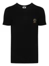 Versace White Crewneck T-shirt With Medusa Print On The Front In Cotton Stretch Man In Black