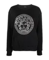 Versace Cropped "medusa" T-shirt In Black