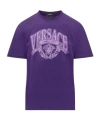 Versace Medusa Head Printed Crewneck T-shirt In Purple