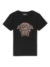 Versace Teen Girls Black Cotton Medusa T-shirt In Black