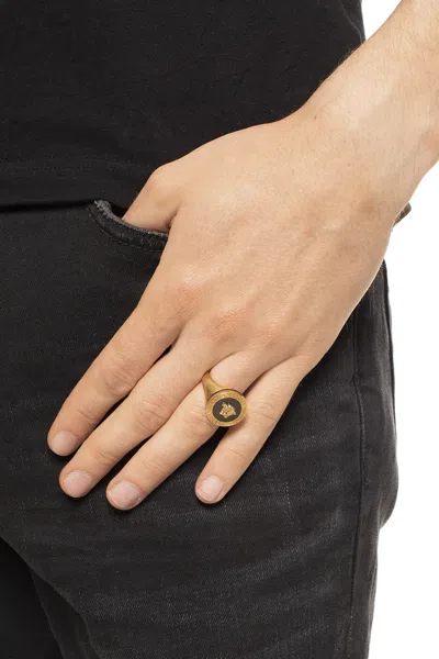 Versace Medusa Enamel Ring In Gold
