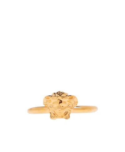 Versace Medusa Head Ring In Yellow