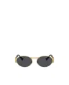 Versace Medusa Head Round-frame Sunglasses In Black