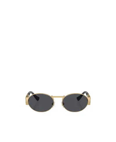 Versace Medusa Head Round-frame Sunglasses In Black