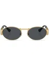 Versace Medusa Head Round-frame Sunglasses In Gold