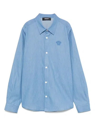 Versace Kids' Medusa-head Shirt In 蓝色