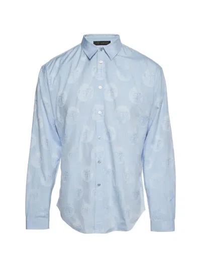 Pre-owned Versace Medusa Head Shirt In Blue