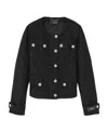 Versace Medusa Head Single-breasted Tweed Jacket In Black